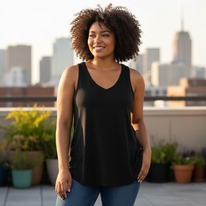 New York & Company Classic Navy Blue Tank Top